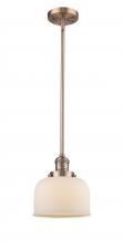  201S-AC-G71 - Bell - 1 Light - 8 inch - Antique Copper - Stem Hung - Mini Pendant