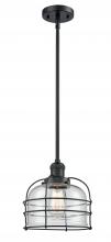 Innovations Lighting 201S-BK-G72-CE - Bell Cage - 1 Light - 9 inch - Matte Black - Stem Hung - Mini Pendant