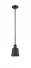 Innovations Lighting 201S-BK-M9-BK - Addison - 1 Light - 5 inch - Matte Black - Stem Hung - Mini Pendant