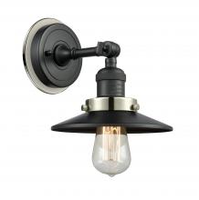 Innovations Lighting 203BK-BPPN-HRPN-M6-BK - Railroad - 1 Light - 8 inch - Matte Black - Sconce