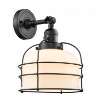 Innovations Lighting 203SW-BK-G71-CE - Bell Cage - 1 Light - 9 inch - Matte Black - Sconce