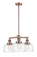 Innovations Lighting 207-AC-G713 - Bell - 3 Light - 22 inch - Antique Copper - Stem Hung - Chandelier