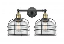  208-BAB-G72-CE - Bell Cage - 2 Light - 19 inch - Black Antique Brass - Bath Vanity Light