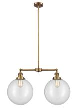 Innovations Lighting 209-BB-G202-12 - Beacon - 2 Light - 27 inch - Brushed Brass - Stem Hung - Island Light