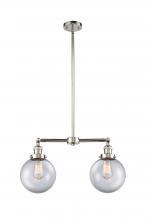 Innovations Lighting 209-PN-G202-8 - Beacon - 2 Light - 25 inch - Polished Nickel - Stem Hung - Island Light