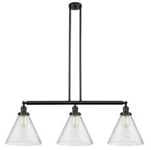 Innovations Lighting 213-BK-G44-L - Cone - 3 Light - 44 inch - Matte Black - Stem Hung - Island Light