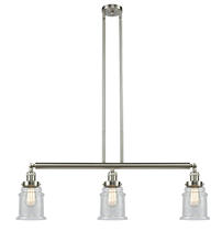 Innovations Lighting 213-SN-G184 - Canton - 3 Light - 39 inch - Brushed Satin Nickel - Stem Hung - Island Light