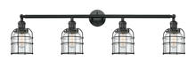 Innovations Lighting 215-BK-G52-CE - Bell Cage - 4 Light - 42 inch - Matte Black - Bath Vanity Light