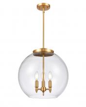 Innovations Lighting 221-3S-SG-G122-16-LED - Athens - 3 Light - 16 inch - Satin Gold - Cord hung - Pendant