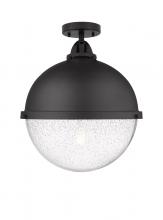 Innovations Lighting 288-1C-BK-HFS-124-BK - Hampden - 1 Light - 13 inch - Matte Black - Semi-Flush Mount