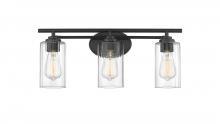 Innovations Lighting 353-3W-BK-CL - Ice - 3 Light - 22 inch - Matte Black - Bath Vanity Light