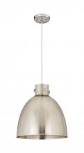  410-1PL-SN-M412-14SN - Newton Sphere - 1 Light - 14 inch - Satin Nickel - Cord hung - Pendant