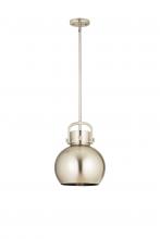  410-1SM-SN-M410-10SN - Newton Sphere - 1 Light - 10 inch - Satin Nickel - Mini Pendant