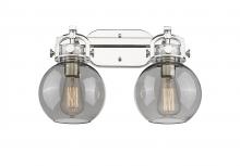 Innovations Lighting 410-2W-PN-G410-7SM - Newton Sphere - 2 Light - 17 inch - Polished Nickel - Bath Vanity Light