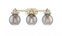 Innovations Lighting 410-3W-BB-G410-7SM - Newton Sphere - 3 Light - 27 inch - Brushed Brass - Bath Vanity Light