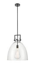 Innovations Lighting 411-1SL-BK-G412-16CL - Newton Bell - 1 Light - 16 inch - Matte Black - Pendant