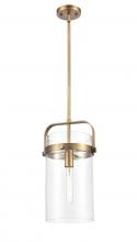 Innovations Lighting 413-1SM-BB-G413-1S-8CL - Pilaster - 1 Light - 8 inch Glass - Brushed Brass - Pendant