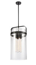 Innovations Lighting 413-4S-BK-12CL - Pilaster - 4 Light - 12 inch glass - Matte Black - Cord hung - Pendant