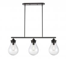 Innovations Lighting 414-3I-BK-8SDY - Genesis - 3 Light - 39 inch - Matte Black - Cord hung - Island Light