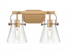 Innovations Lighting 423-2W-BB-G411-6CL - Pilaster II Cone - 2 Light - 17 inch - Brushed Brass - Bath Vanity Light