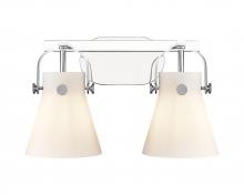 Innovations Lighting 423-2W-PC-G411-6WH - Pilaster II Cone - 2 Light - 17 inch - Polished Chrome - Bath Vanity Light