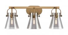 Innovations Lighting 423-3W-BB-G411-6SM - Pilaster II Cone - 3 Light - 27 inch - Brushed Brass - Bath Vanity Light