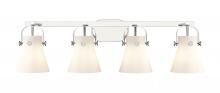 Innovations Lighting 423-4W-PC-G411-6WH - Pilaster II Cone - 4 Light - 37 inch - Polished Chrome - Bath Vanity Light