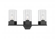 Innovations Lighting 427-3W-BK-G427-9CL - Claverack - 3 Light - 22 inch - Matte Black - Bath Vanity Light