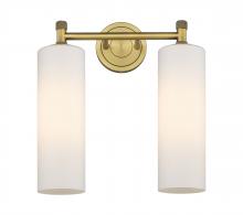 Innovations Lighting 434-2W-BB-G434-12WH - Crown Point - 2 Light - 14 inch - Brushed Brass - Bath Vanity Light