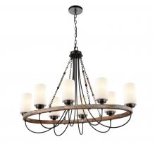 Innovations Lighting 442-8CR-BK-W - Paladin - 8 Light - 39 inch - Matte Black - Chain Hung - Chandelier