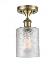 Innovations Lighting 516-1C-AB-G112 - Cobbleskill - 1 Light - 5 inch - Antique Brass - Semi-Flush Mount