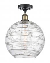 Innovations Lighting 516-1C-BAB-G1213-12 - Athens Deco Swirl - 1 Light - 12 inch - Black Antique Brass - Semi-Flush Mount