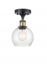 Innovations Lighting 516-1C-BAB-G124-6 - Athens - 1 Light - 6 inch - Black Antique Brass - Semi-Flush Mount