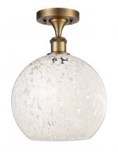 Innovations Lighting 516-1C-BB-G1216-10WM - White Mouchette - 1 Light - 10 inch - Brushed Brass - Semi-Flush Mount