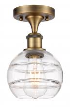 Innovations Lighting 516-1C-BB-G556-6CL - Rochester - 1 Light - 6 inch - Brushed Brass - Semi-Flush Mount