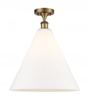 Innovations Lighting 516-1C-BB-GBC-161 - Berkshire - 1 Light - 16 inch - Brushed Brass - Semi-Flush Mount