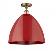 Innovations Lighting 516-1C-BB-MBD-16-RD - Plymouth - 1 Light - 16 inch - Brushed Brass - Semi-Flush Mount