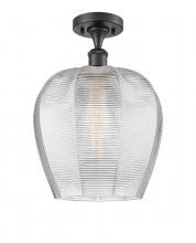 Innovations Lighting 516-1C-BK-G462-12 - Norfolk - 1 Light - 12 inch - Matte Black - Semi-Flush Mount