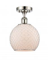 Innovations Lighting 516-1C-PN-G121-8CSN - Farmhouse Chicken Wire - 1 Light - 8 inch - Polished Nickel - Semi-Flush Mount