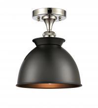 Innovations Lighting 516-1C-PN-M14-BK - Adirondack - 1 Light - 8 inch - Polished Nickel - Semi-Flush Mount