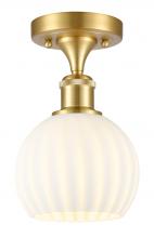 Innovations Lighting 516-1C-SG-G1217-6WV - White Venetian - 1 Light - 6 inch - Satin Gold - Semi-Flush Mount