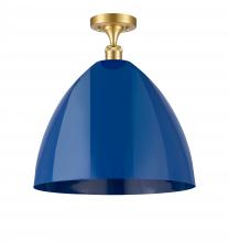 Innovations Lighting 516-1C-SG-MBD-16-BL - Plymouth - 1 Light - 16 inch - Satin Gold - Semi-Flush Mount