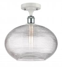 Innovations Lighting 516-1C-WPC-G555-12CL - Ithaca - 1 Light - 12 inch - White Polished Chrome - Semi-Flush Mount