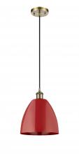 Innovations Lighting 516-1P-AB-MBD-9-RD - Plymouth - 1 Light - 9 inch - Antique Brass - Cord hung - Mini Pendant