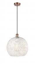 Innovations Lighting 516-1P-AC-G1216-14WM - White Mouchette - 1 Light - 14 inch - Antique Copper - Cord Hung - Pendant