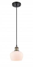 Innovations Lighting 516-1P-BAB-G91 - Fenton - 1 Light - 7 inch - Black Antique Brass - Cord hung - Mini Pendant