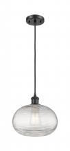 Innovations Lighting 516-1P-BK-G555-10CL - Ithaca - 1 Light - 10 inch - Matte Black - Cord hung - Mini Pendant