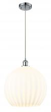 Innovations Lighting 516-1P-PC-G1217-14WV - White Venetian - 1 Light - 14 inch - Polished Chrome - Cord Hung - Pendant