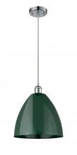 Innovations Lighting 516-1P-PC-MBD-12-GR - Plymouth - 1 Light - 12 inch - Polished Chrome - Cord hung - Mini Pendant