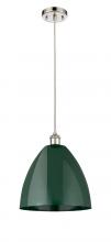 Innovations Lighting 516-1P-PN-MBD-12-GR - Plymouth - 1 Light - 12 inch - Polished Nickel - Cord hung - Mini Pendant